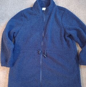 Blair Navy Textured Fleece Jacket